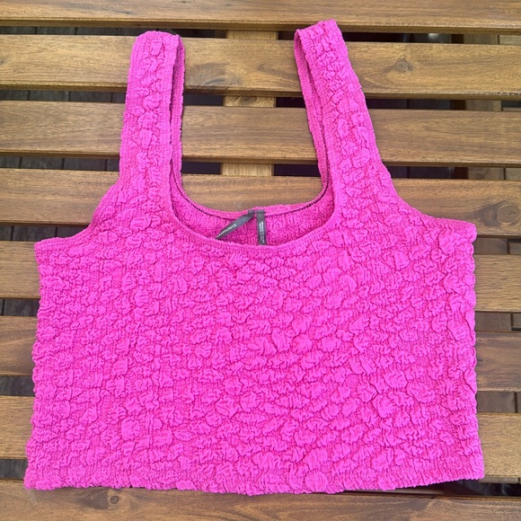 Anthropologie Tops - Anthropologie stretch cropped tank. Hot Pink. Size S. w/ 5% elastane. EUC.